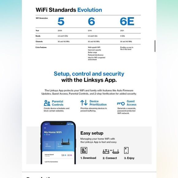 Linksys Hydra 6 Mesh WiFi 6 Router - MR20EC-AMZ - Dual-Band WiFi Router - Picture 13 of 13
